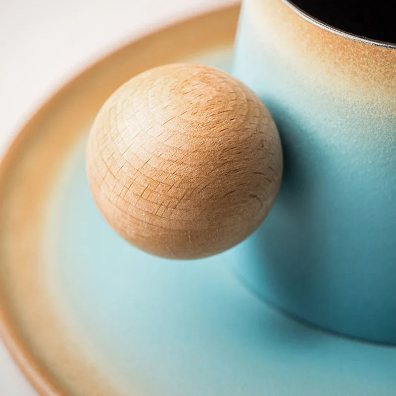 Light Luxury Ceramic Coffee Cup and Saucer Set High-Looking Creative Mug Office Water Cup