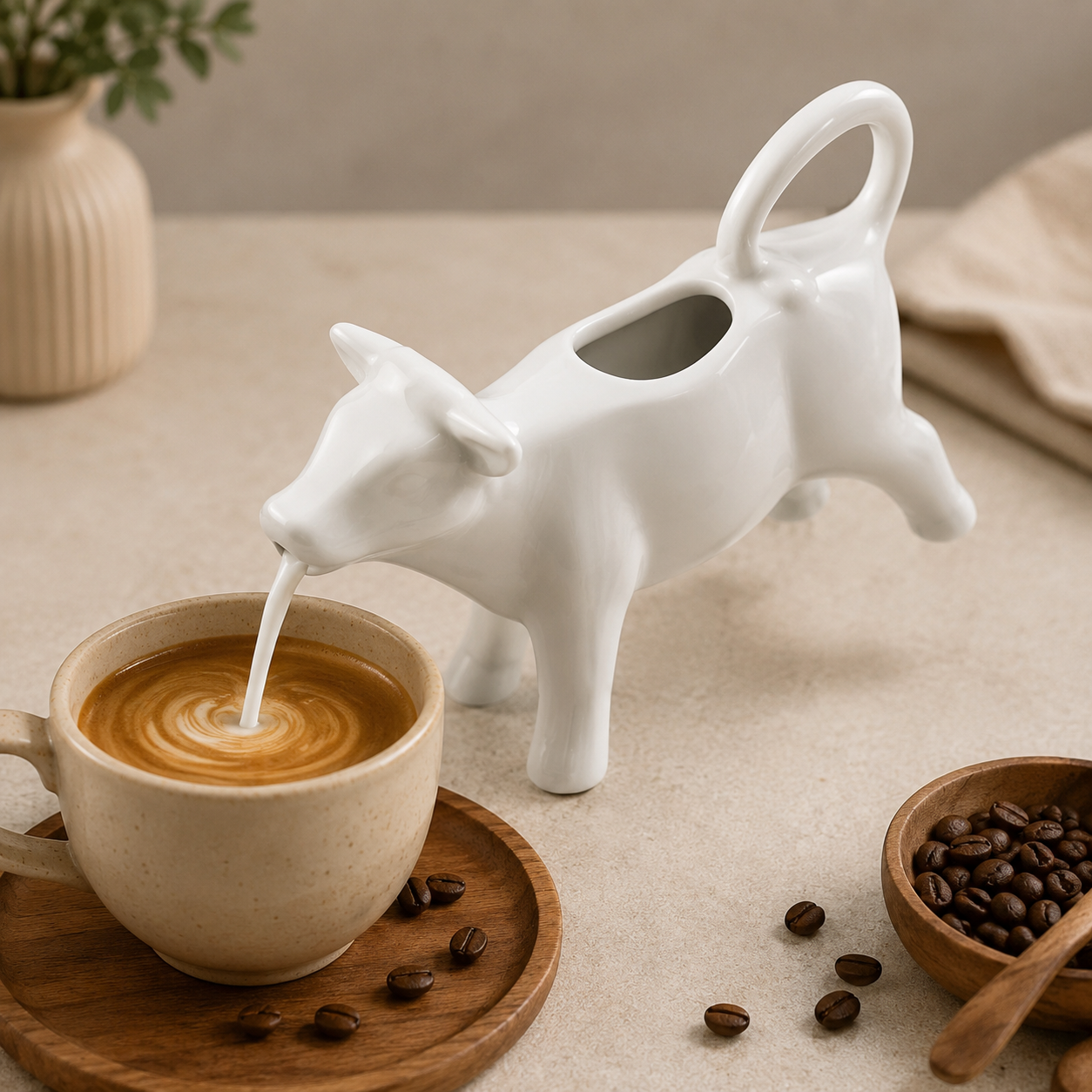 Ceramic Cow Creamer Jug