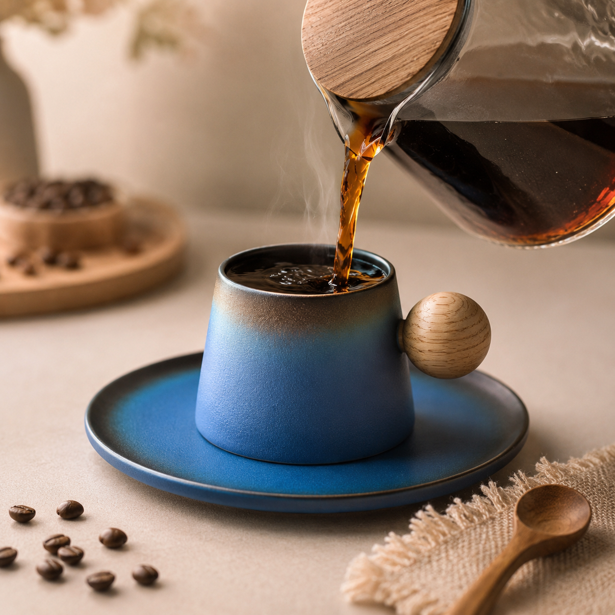 Light Luxury Ceramic Coffee Cup & Saucer Set