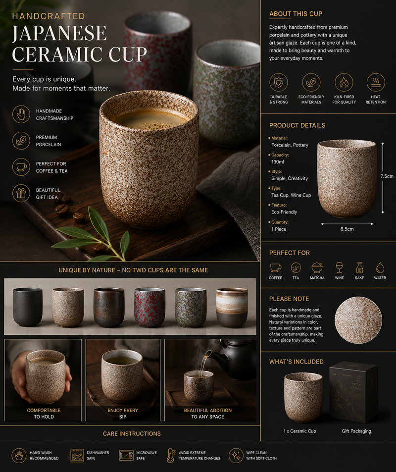 Handcrafted Japanese Ceramic Tea Cup