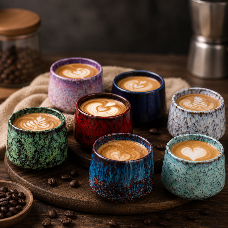 Reactive Glaze Ceramic Coffee Mug – Handmade Japanese Style Tea Cup