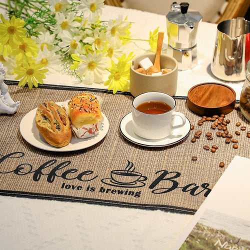 2 Pieces Coffee Bar Mat,Coffee Bar Accessories 20 X 14 Inch Coffee Bar Decoration Coffee Placemats for Coffee Machine, Coffee Bar, Countertops,Coffee Station Accessories(First Coffee)