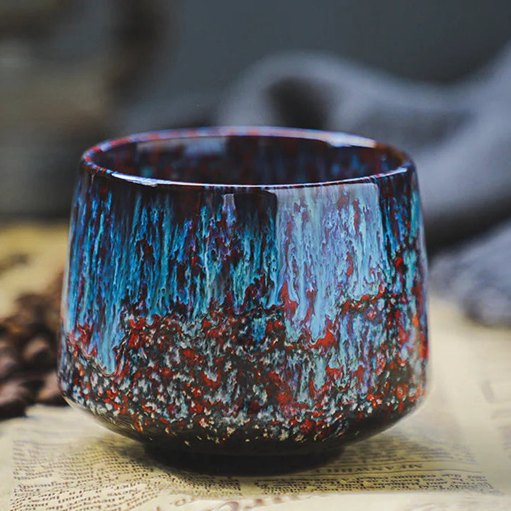 Colorful Reactive Glaze Ceramic Coffee Mug Ceramic Espresso Tea Cup Home Office Lacquered Water Cups